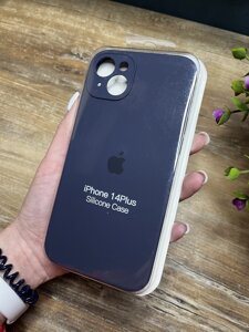 Чохол на iPhone (Айфон) 14 Plus квадратні борти silicone case full camera на apple