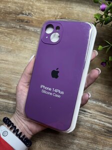 Чохол на iPhone (Айфон) 14 Plus квадратні борти silicone case full camera на apple