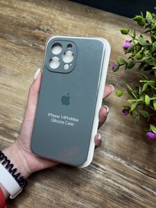 Чохол на iPhone (Айфон) 14 Pro Max квадратні борти silicone case full camera на apple