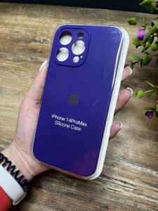 Чохол на iPhone (Айфон) 14 Pro Max квадратні борти silicone case full camera на apple