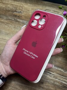 Чохол на iPhone (Айфон) 14 Pro Max квадратні борти silicone case full camera на apple