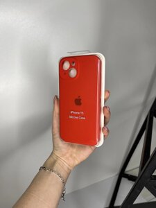 Чохол на iPhone (Айфон) 15 квадратні борти silicone case full camera на apple