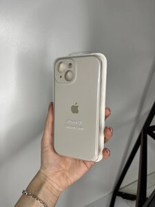 Чохол на iPhone (Айфон) 15 квадратні борти silicone case full camera на apple Сірий