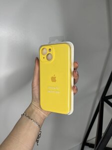 Чохол на iPhone (Айфон) 15 квадратні борти silicone case full camera на apple