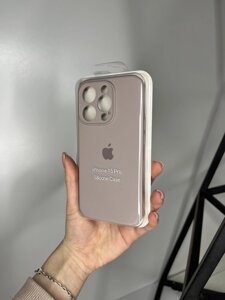 Чохол на iPhone (Айфон) 15 Pro квадратні борти silicone case full camera на apple