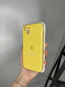 Чохол на iPhone (Айфон) 15 Pus квадратні борти silicone case full camera на apple