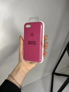 Чохол Silicone Case для Apple iPhone 7/8/SE2-3 силіконовий кейс з мікрофіброю Малиновий