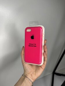 Чохол Silicone Case для Apple iPhone 7/8/SE2-3 силіконовий кейс з мікрофіброю Фуксія