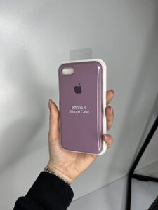 Чехол Silicone Case для Apple iPhone 7/8/SE2-3 силиконовый кейс с микрофиброй Ярко-розовый