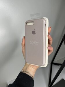 Чохол Silicone Case для Apple iPhone 7+8+ силіконовий кейс з мікрофіброю Сіро-бежевий