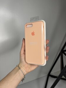 Чохол Silicone Case для Apple iPhone 7+8+ силіконовий кейс з мікрофіброю Персиковий