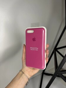 Чохол Silicone Case для Apple iPhone 7+8+ силіконовий кейс з мікрофіброю Малиновий