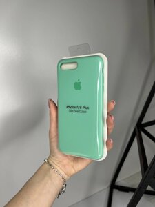 Чохол Silicone Case для Apple iPhone 7+8+ силіконовий кейс з мікрофіброю Бірюзовий