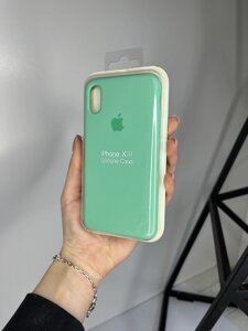 Чохол Silicone Case для Apple iPhone X/XS силіконовий кейс з мікрофіброю Бірюзовий