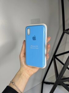 Чохол Silicone Case для Apple iPhone X/XS силіконовий кейс з мікрофіброю Блакитний