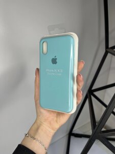 Чохол Silicone Case для Apple iPhone X/XS силіконовий кейс з мікрофіброю Блакитний