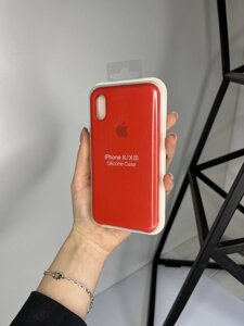 Чохол Silicone Case для Apple iPhone X/XS силіконовий кейс з мікрофіброю Червоний