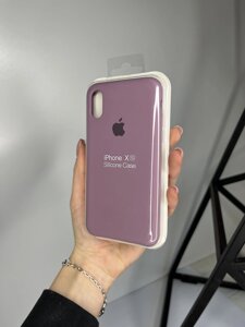 Чохол Silicone Case для Apple iPhone X/XS силіконовий кейс з мікрофіброю Бузковий