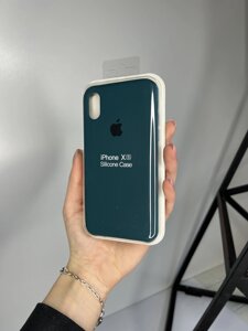 Чохол Silicone Case для Apple iPhone X/XS силіконовий кейс з мікрофіброю Зелений