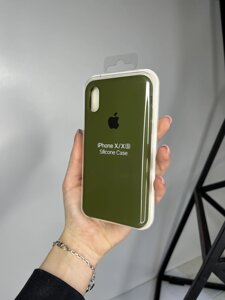 Чохол Silicone Case для Apple iPhone X/XS силіконовий кейс з мікрофіброю Зелений