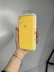 Чохол Silicone Case для Apple iPhone X/XS силіконовий кейс з мікрофіброю Жовтий