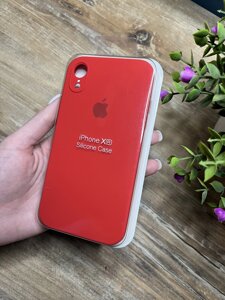 Чохол силіконовий для iPhone (Айфон) XR з Квадратними Бортами та закритою камерою Silicone Case, Червоний