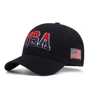 Кепка Бейсболка USA (США, America, Америка, прапор) з вигнутим козирком, Унісекс WUKE One size