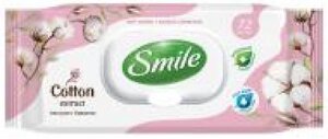 Вологі серветки Smile з екстрактом бавовни 72 шт.