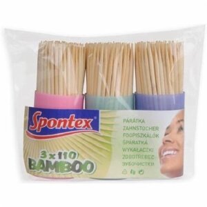 Зубочистки бамбукові SPONTEX 3x110 шт.