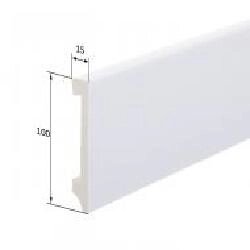 Плінтус дюрополімер King Floor JC1003-W1 білий 2000х100х15 мм