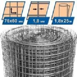 Сітка зварена оцинкована 75x50x1,8 мм h=1,8м