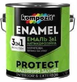 Емаль Kompozit антикорозійна 3 в 1 сірий шовковистий мат 2,7 к