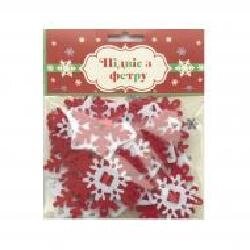 Декор Підвіс із фетру Сніжинка мульти