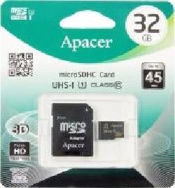 Карта пам'яті Apacer miсroSDHC 32 ГБ Class 10 із SD-адаптером (AP3)
