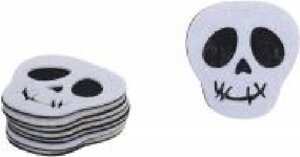 Декор із фетру Череп 8 шт. 5х8 см чорний/білий