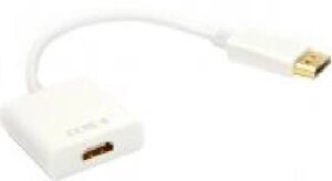 Кабель PowerPlant HDMI – DisplayPort 0,15 м білий (KD00AS1277)