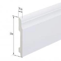 Плінтус дюрополімер King Floor JC915-W1 білий 2000х120х15,5 мм
