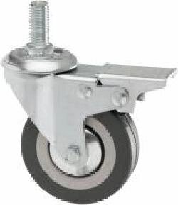 Колесо поворотне з різьбленням М12 та гальмом d75 мм 3064-75