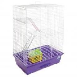 Клітина Природа для гризунів Нюра з будиночком, біла /фіолетова P