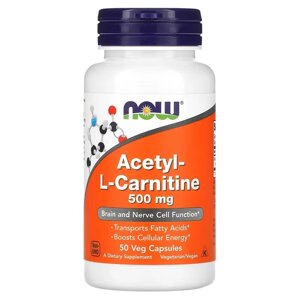 Ацетил Л-карнітин Now Foods Acetyl-L-Carnitine 500 мг 50 капсул