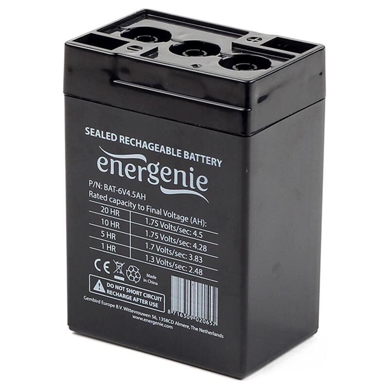 Акумуляторна батарея EnerGenie 6V 4.5 AH (BAT-6V4.5AH) від компанії інтернет-магазин "БИТПРОМТОРГ" - фото 1