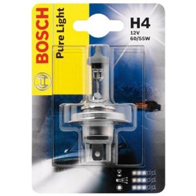 Автолампа BOSCH Pure Light H4 60/55W 12V P43t (1987301001) 1шт./блістер від компанії інтернет-магазин "БИТПРОМТОРГ" - фото 1