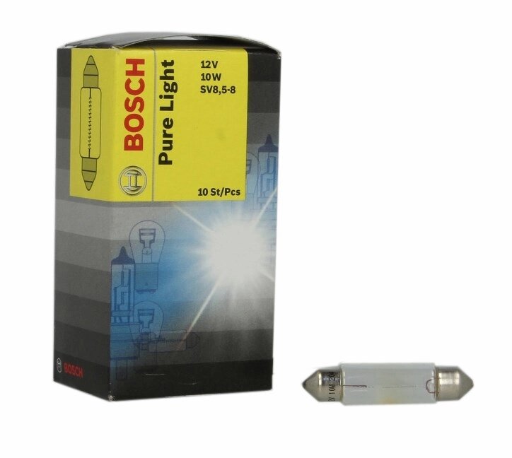 Автолампа BOSCH Pure Light K10W 10W 12V SV8.5-8 (1987302210) від компанії інтернет-магазин "БИТПРОМТОРГ" - фото 1