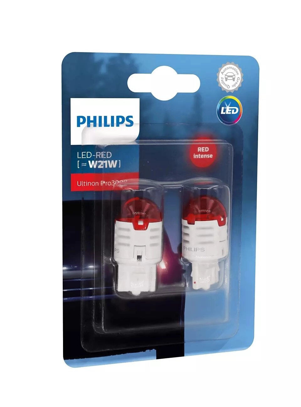 Автолампа діоди PHILIPS 11065U30RB2 W21W LED 12V Ultinon Pro3000 RED від компанії інтернет-магазин "БИТПРОМТОРГ" - фото 1