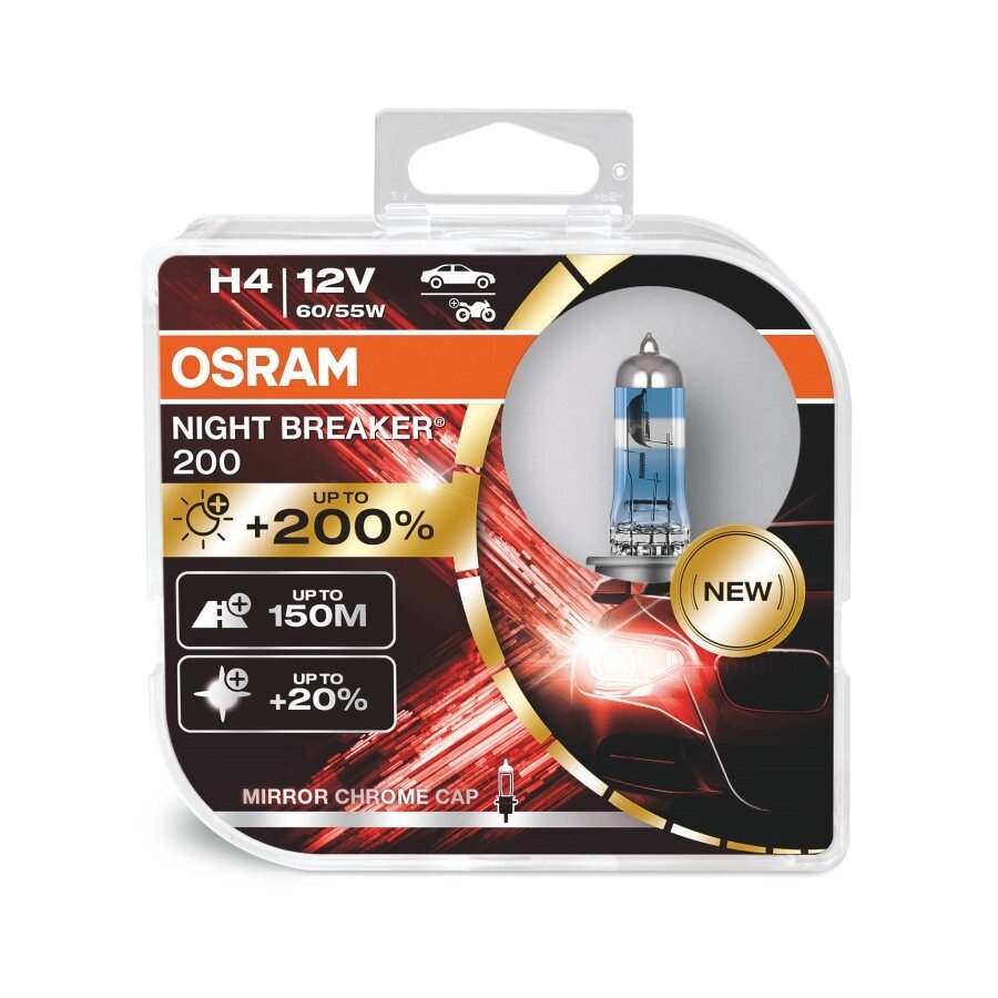 Автолампа OSRAM 64193NB200-HCB H4 Night Breaker +200% 60/55W 12V P43T HardDuopet від компанії інтернет-магазин "БИТПРОМТОРГ" - фото 1