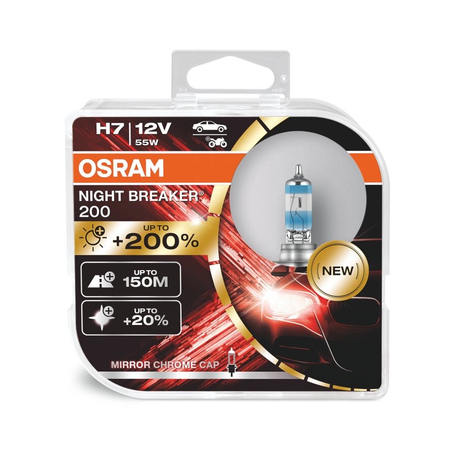 Автолампа OSRAM 64210NB200-HCB H7 Night Breaker +200% 55W 12V PX26d HardDuopet від компанії інтернет-магазин "БИТПРОМТОРГ" - фото 1