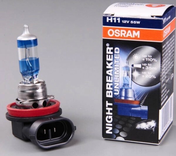 Автолампа OSRAM H11 64211NBU NightBreakerUnlimited +110% 55W 12V PGJ19-2 10X10X1 від компанії інтернет-магазин "БИТПРОМТОРГ" - фото 1