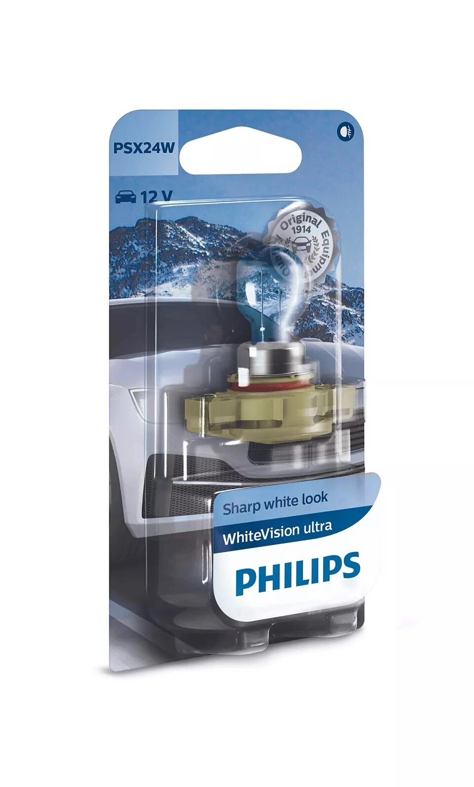 Автолампа PHILIPS 12276WVUB1 PSX24W 55W 12V WhiteVision ultra +60% (3300K) B1 від компанії інтернет-магазин "БИТПРОМТОРГ" - фото 1