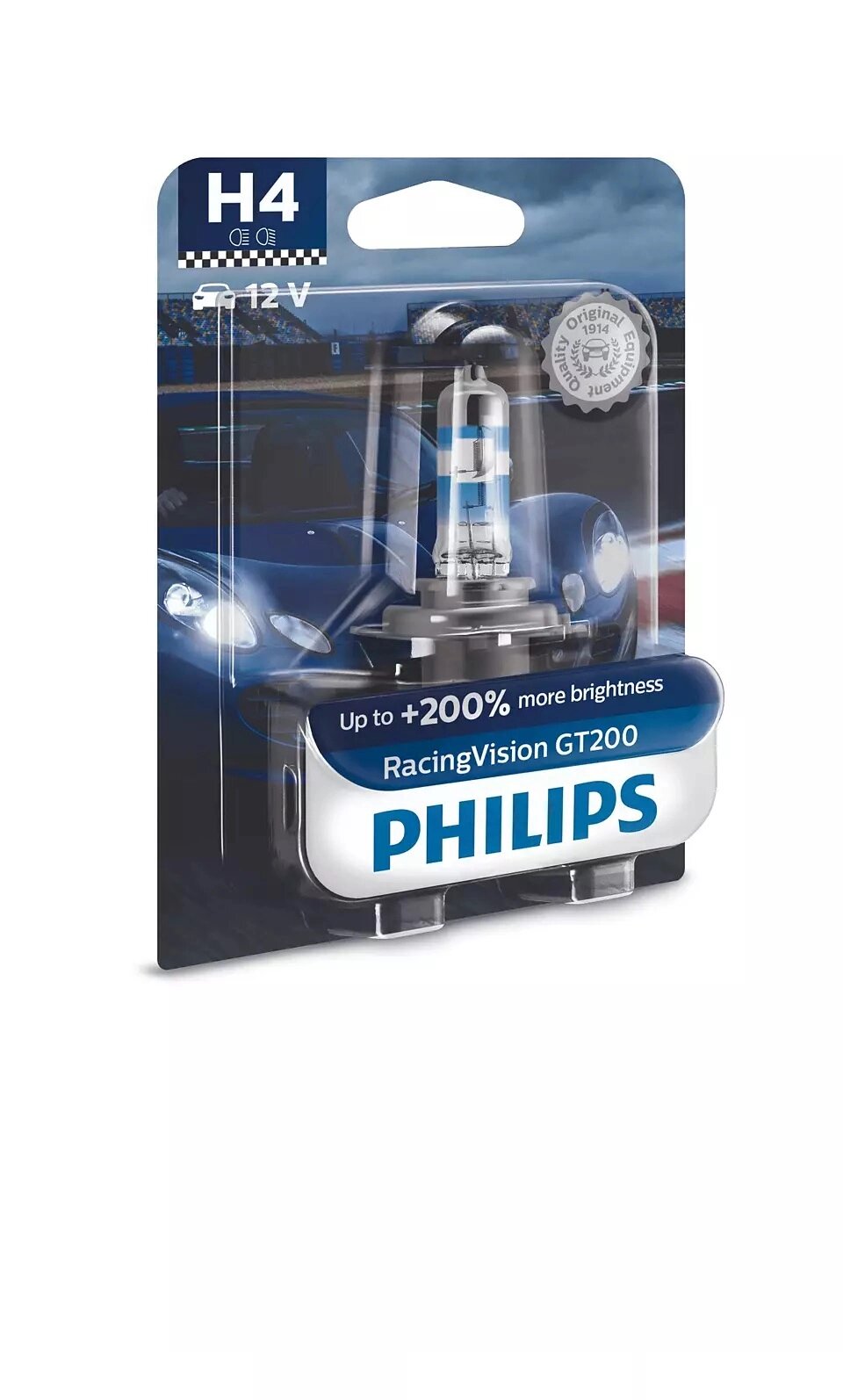 Автолампа PHILIPS 12342RGTB1 H4 60/55W 12V RacingVision GT200 +200% B1 від компанії інтернет-магазин "БИТПРОМТОРГ" - фото 1