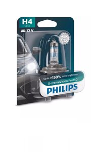 Автолампа philips 12342XVPB1 H4 60/55W 12V X-tremevision pro150 +150% B1